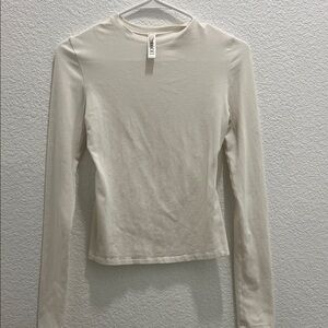 Chic Cream Long Sleeve Women's Top